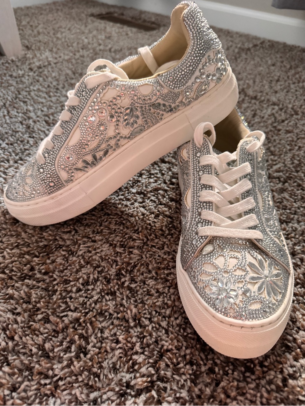Betsey Johnson Silver Platform Sneakers - Women